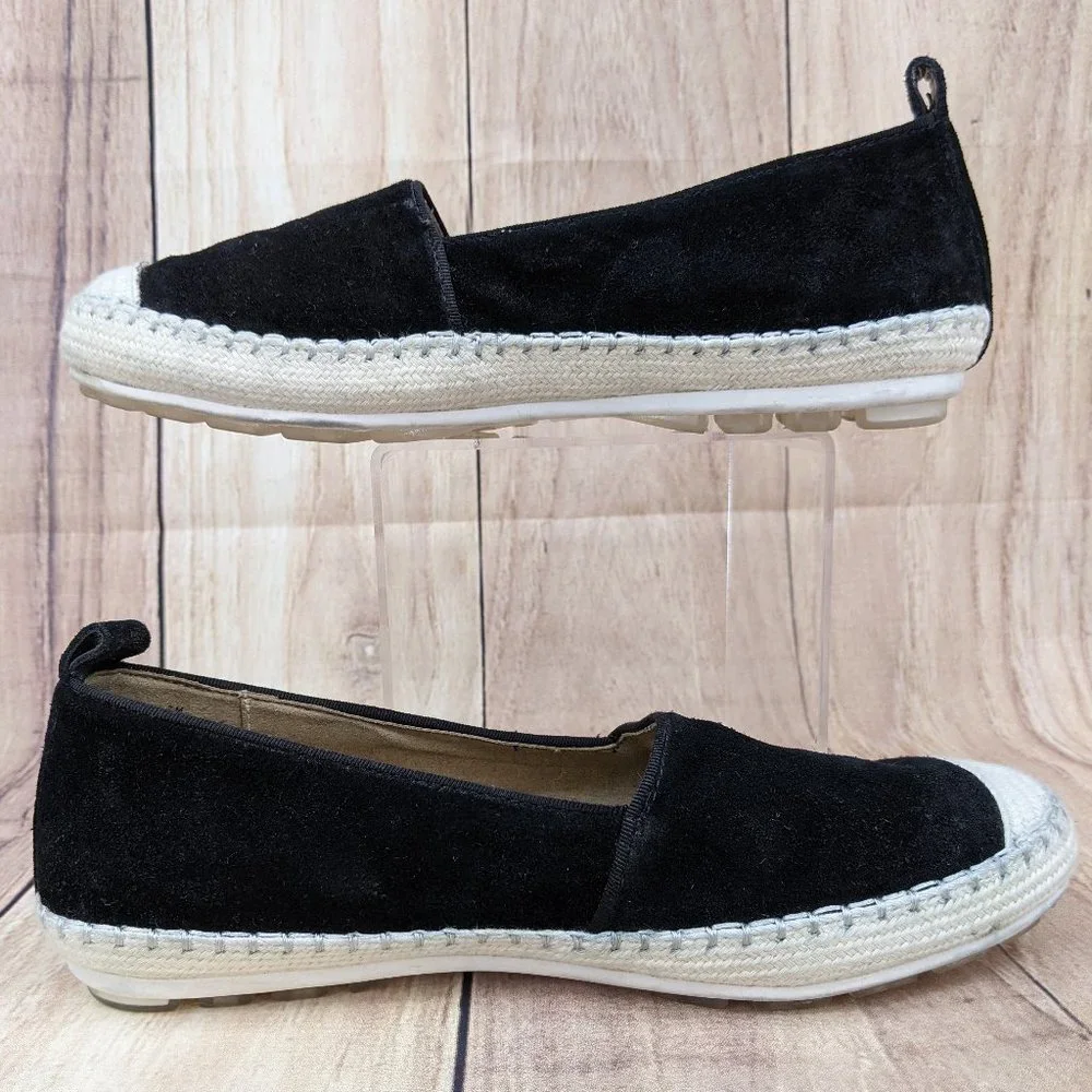 AQUA COLLEGE Blink Waterproof Espadrilles Sz 7 Black Suede Closed Toe